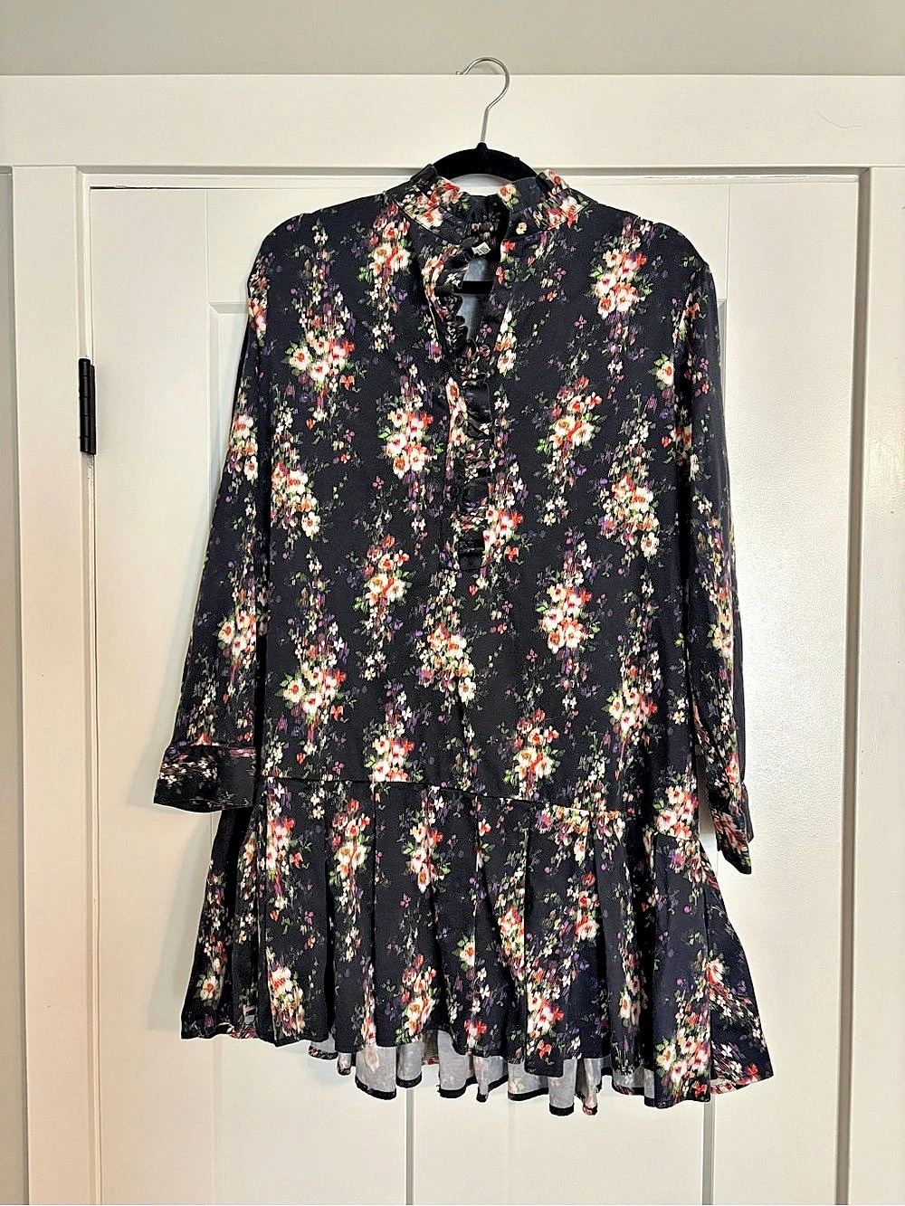 Tuckernuck Floral Mini Dress in Black & Pink Like New